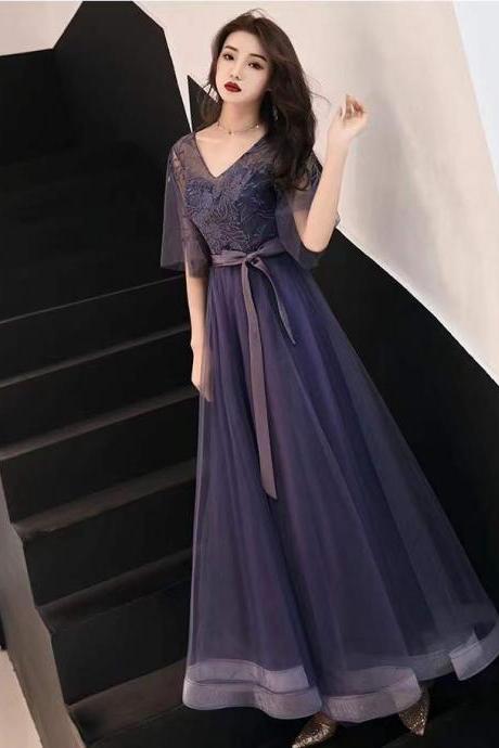 Stylish, new, elegant dress, purple long prom gown, queen aura party gown,custom made