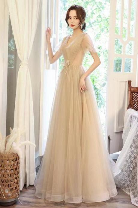 Classy Bridesmaid Dress, V-neck Prom Dress, Socialite Party Dress, Custom Made