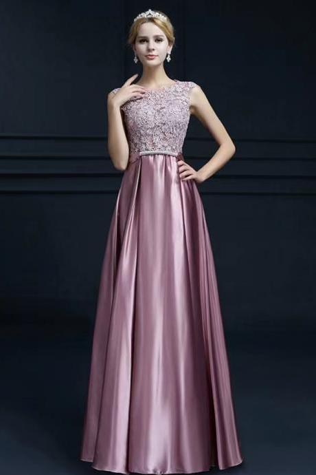 Purple Prom Dress, Elegant Evening Dress, Sleeveless Party Dress, Custom Made