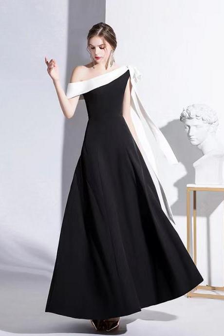 Black Prom Dress, One Shoulder, Socialite, Temperament, Noble Modern Dress,custom Made