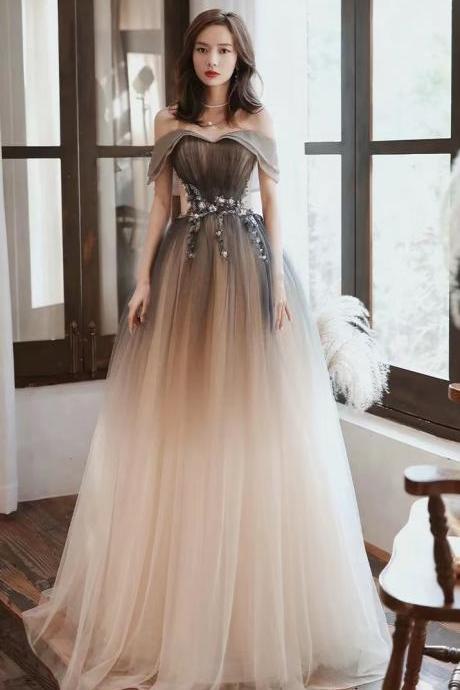 Starry Party Dress, Off-the-shoulder Evening Dress,custom Made