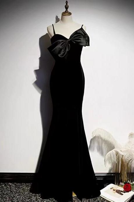 Black Evening Dress,spaghetti Strap Prom Dress,sexy Bodycon Dress,custom Made