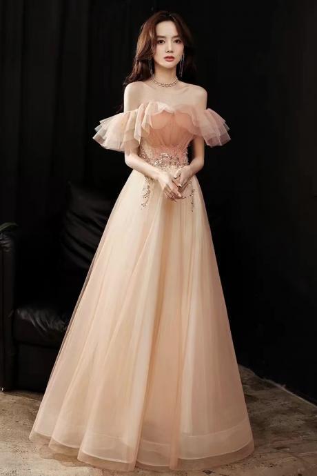 Off shoulder evening dress, fairy party dress,chic prom dress,custom made