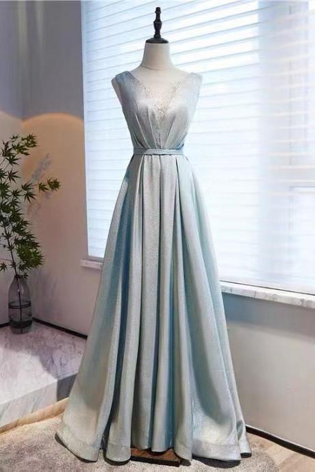 Starry Sky Luxury Evening Dress,light Blue Birthday Dress,custom Made