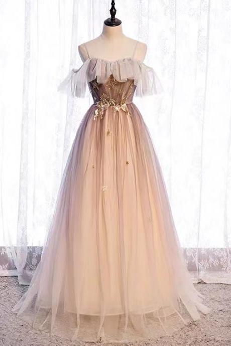Halter strap evening dress, elegant prom dress, fairy party dress,custom made