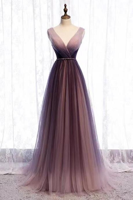 V-neck evening dress, high sense ,fairy socialite dress, sexy prom dress,custom made