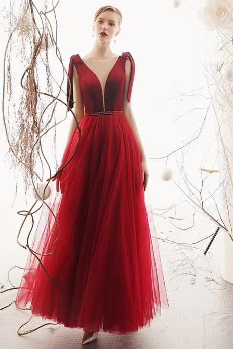 Red Butterfly Evening Dress, Sexy Back Prom Dress, Temperament Pary Dress,custom Made
