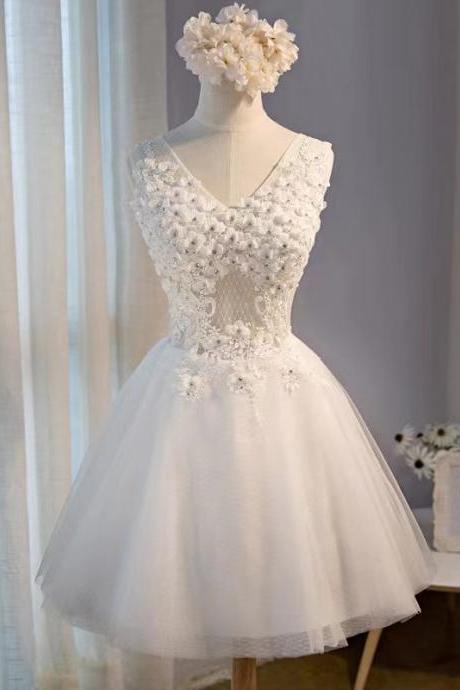 Short Bridesmaid Dresses, ,v-neck Homecoming Dresses,custom Made