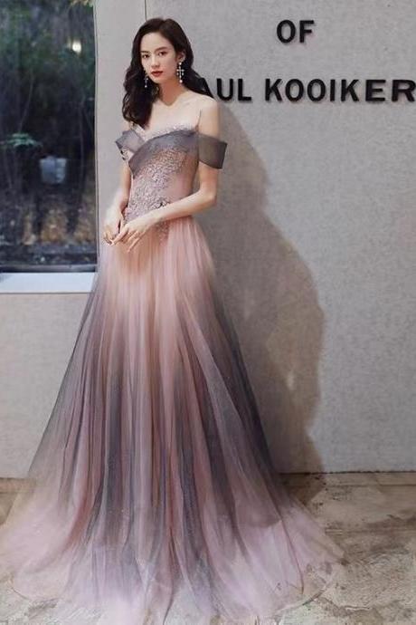 Off-the-shoulder Evening Dress, Elegant Prom Dress, Fairy, High Quality Elegant Dress,custom Made