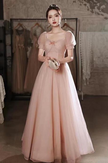Chic Party Dress, Elegant Pink Prom Dress,custom Made