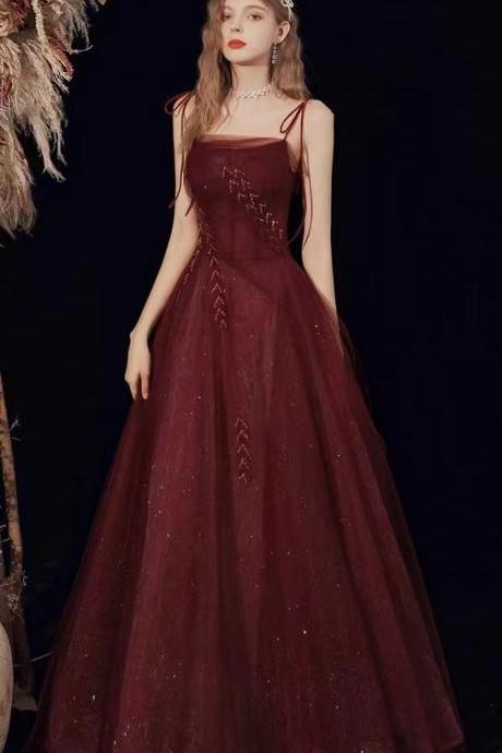 Red Party Dress, Sexy Spaghetti Strap Prom Dress,custom Made