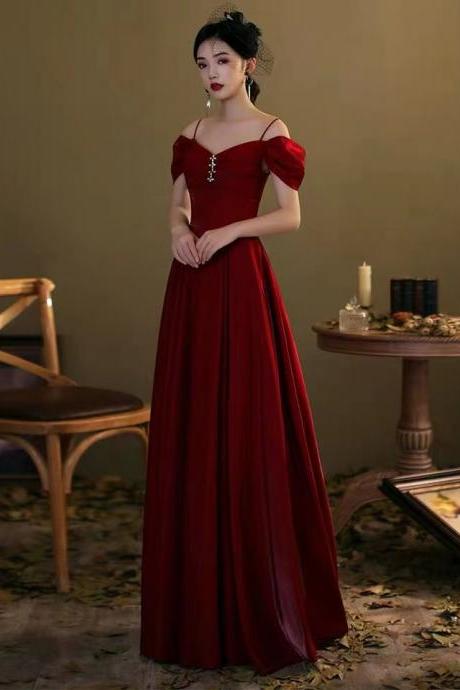 Red Dress, Sweet Evening Dress, Spaghetti Strap Party Dress,custom Made