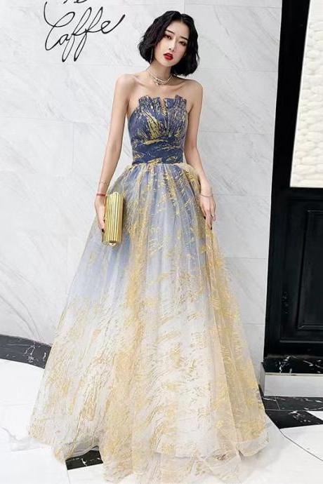 Strapless Prom Dress, Modern Temperament Evening Dress,custom Made