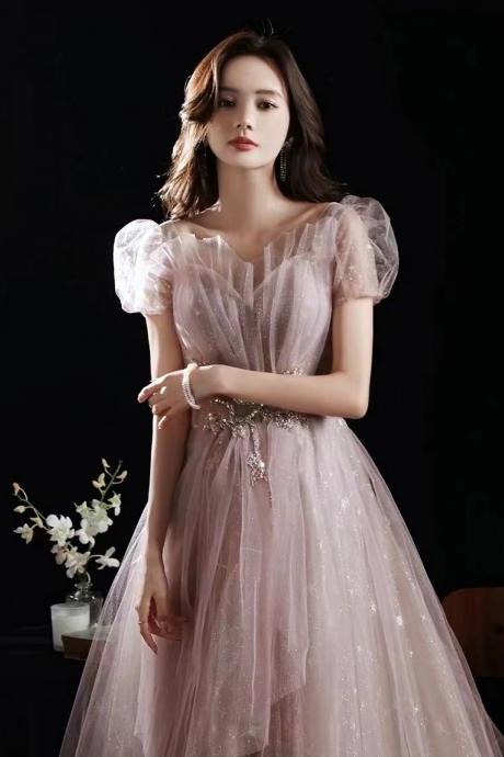 Birthday Dress, Classy Socialite Dress, Pink Dream Dress,custom Made