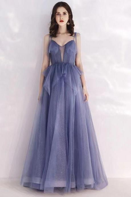 Spaghetti Strap Party Dress, Fairy Birthday Dress,blue Prom Dress,custom Made