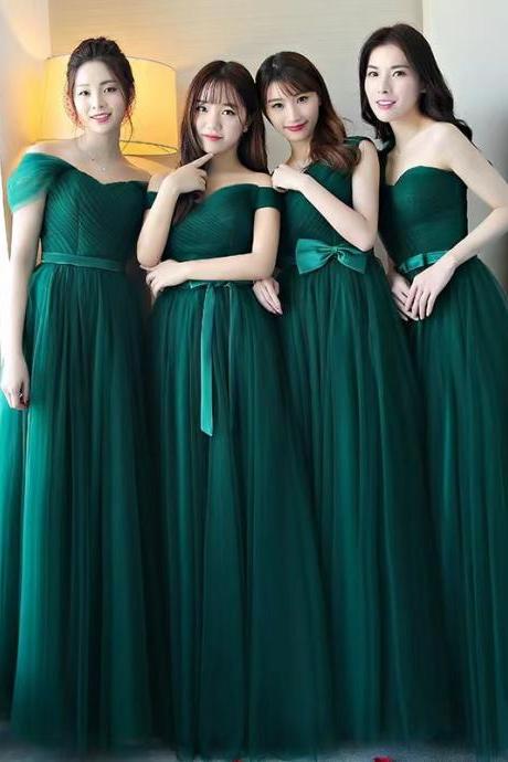 Green bridesmaid dress , fresh bridesmaid dress sister dress, graduation prom gown ,custom made