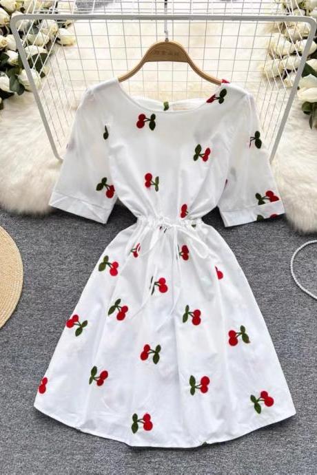 Fairy dress,floral dress , cute floral waist-in A-line dress