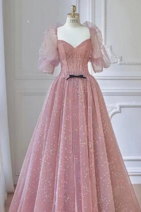 Sweet Princess Dress, Pink Party Dress, Fairy Prom Dress ,custom Made