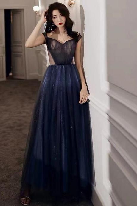 Off Shoulder Prom Dress,blue Party Dress,custom Made