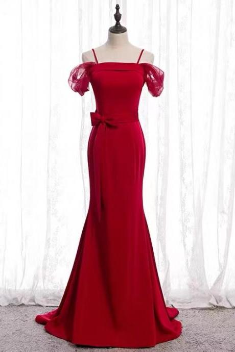 Spaghetti Strap Prom Dress,red Party Dress,chic Bodycon Dress,custom Made