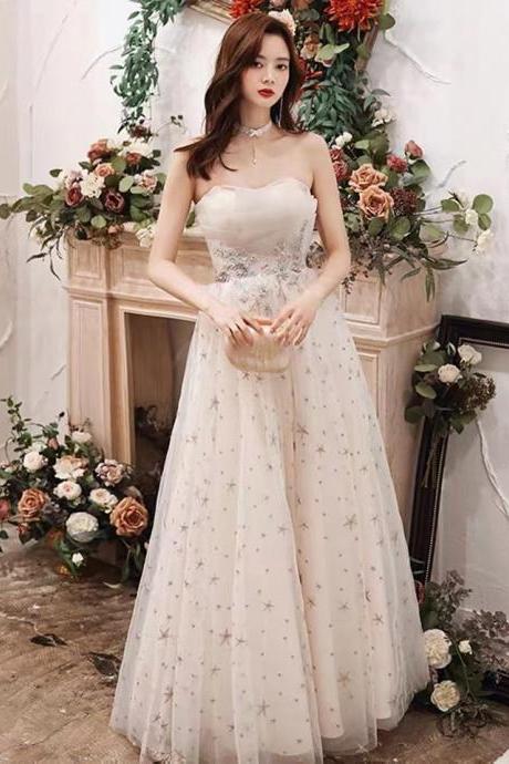 Strapless prom dress,white party dress,custom made