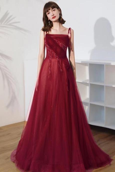 Spaghetti Strap Prom Dress, Sexy Evening Dress,red Dress,custom Made