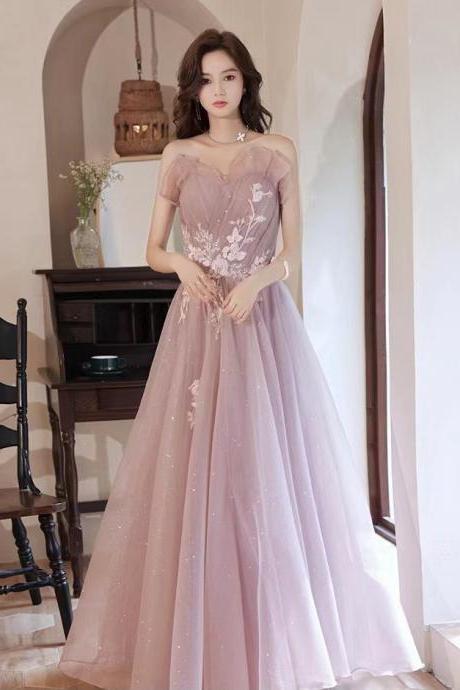 Strapless party dress,fairy evening dress,pink prom dress,custom made