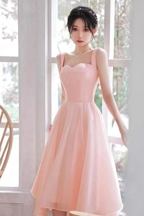 Cute Homecoming Dress, Pink Party Dress, Spaghetti Strap Birthday Dress,custom Made