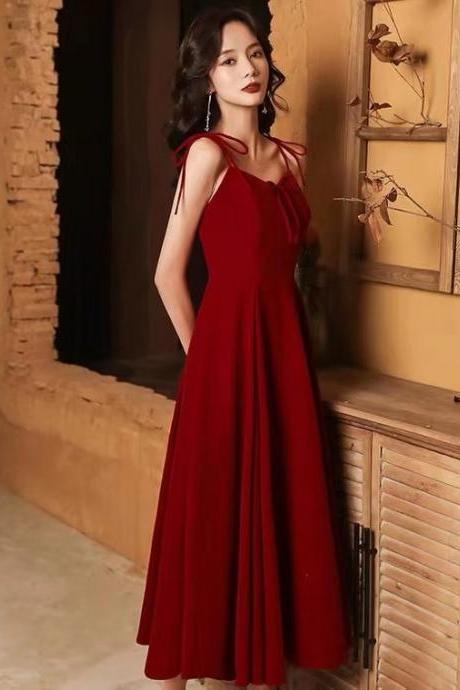 Red evening dress,cute birthday dress,spaghetti strap party dress,custom made