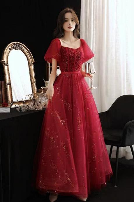 Sweet Prom Dress,red Party Dress,elegant Evening Dress,custom Made