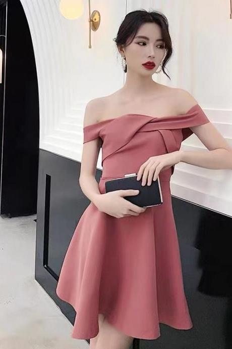 Pink Graduation Dress, Off Shoulder Party Dress,sexy Short Homecoming Dress,custom Made