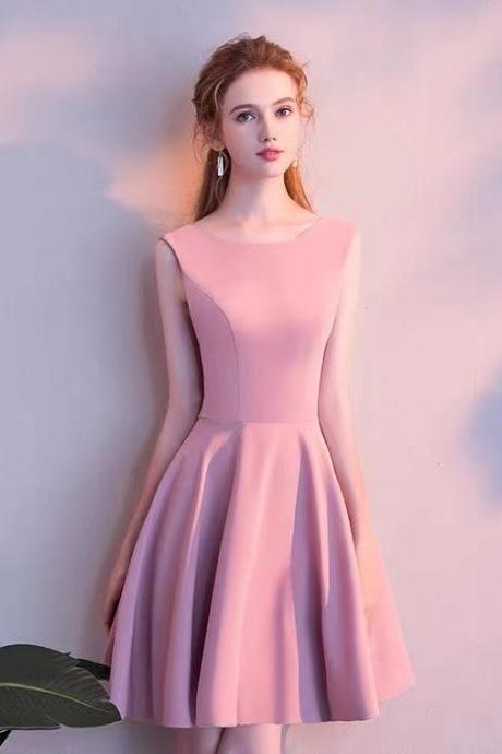Pink Dress, Sleevelsss Homecoming Dress,daliy Dress,cute Birthday Party Dress ,custom Made