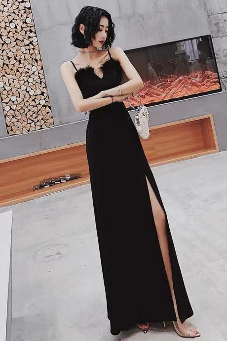 Black evening dress, new style, noble prom dress, sexy party dress,Custom Made