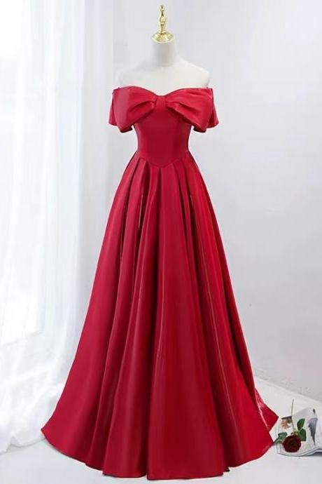Fashion Prom Dress, Long Graduation Girl Dress, Red Off Shoulder Party Dress,custom Made