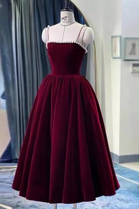 Velvet Dress, High Class Prom Dress, Halter Party Dress,custom Made