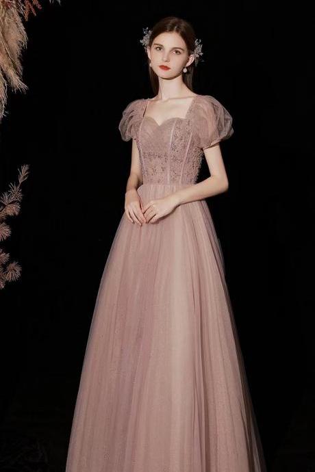 Fairy Bridesmaid Dress Pink Prom Dress, Off Shoulder Evening Dress,custom Made