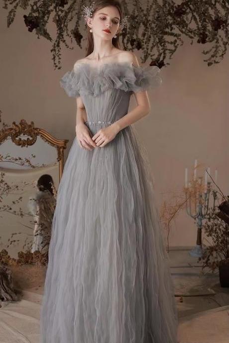 Off-the-shoulder Evening Dress, Fairy Dress, Halter Party , Princess Bridesmaid Dress,custom Made