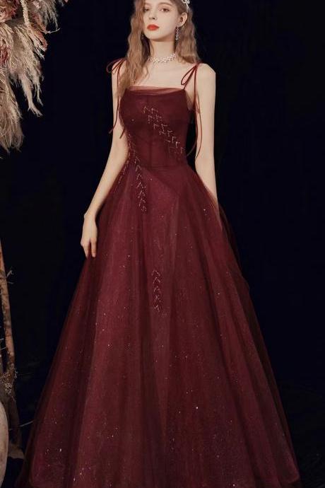 Fairy dress, halter party dress, red dress,custom made