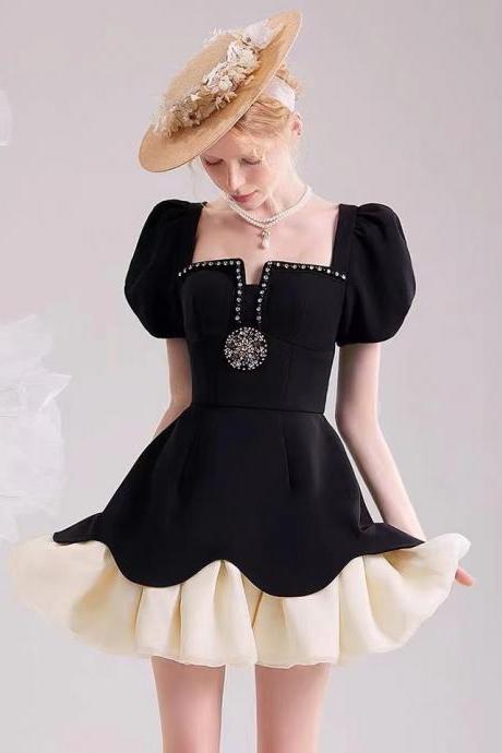 Black Evening Dress, Light Luxury Prom Dress, Little Black Dress,stylish Birthday Party Dress,custom Made