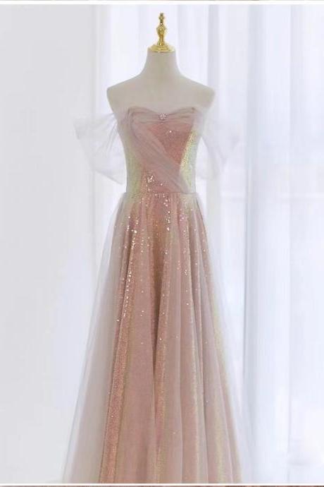 Off Shoulder Evening Dress,charming Prom Dress, Sequin Party Dress,fairy Birthday Dress,custom Made