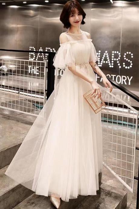 White evening dress, new style, fairy temperament dress, dream dress, student graduation dress,Custom Made