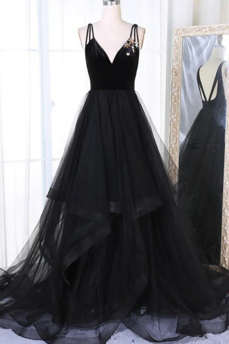 Tulle Prom Dress, Fairy Party Dress,v-neck Evening Dress,custom Made