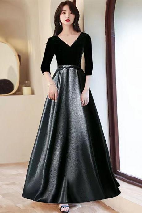 Sexy Party Dress, Black Party Dress, V-neck Lace Prom Dress,custom Made