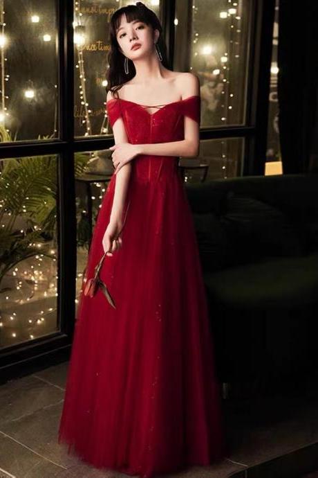 Red Dress, Fairy Off Shoulder Prom Dress,sexy Evening Dress,custom Made