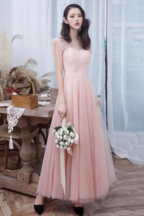 Pink Party Dress,simple Prom Dress,spaghetti Strap Sweet Evening Dress,custom Made