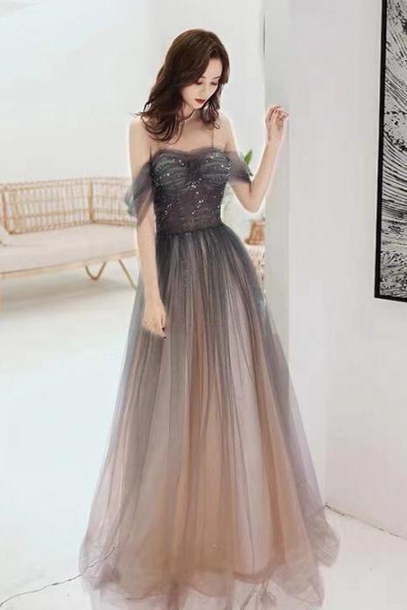 Off Shoulder Party Dress,fairy Prom Dress,spaghetti Strap Evening Dress,gradient Birthday Dress,custom Made