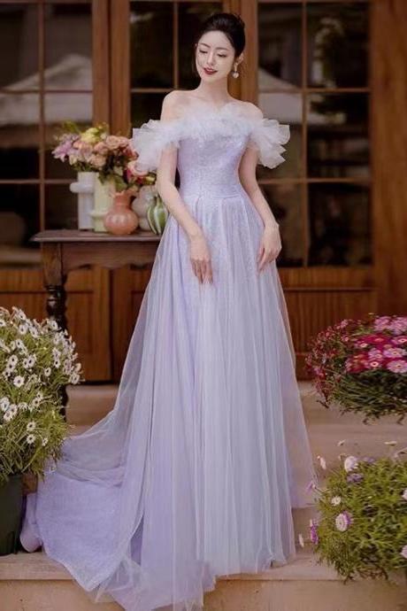 Lavender Prom Dress, Fairy Evening Gown,off Shoulder Party Dress,custom Made