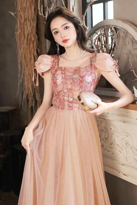 Off Shoulder Prom Dress, Fairy Temperament Evening Dress,pink Party Dress,custom Made