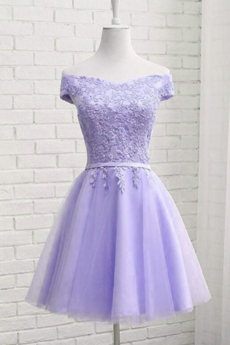 Purple Homecoming Dresses,light Purple Tulle Graduation Dress,short Homecoming Dress , Cute Birthday Dress,custom Made
