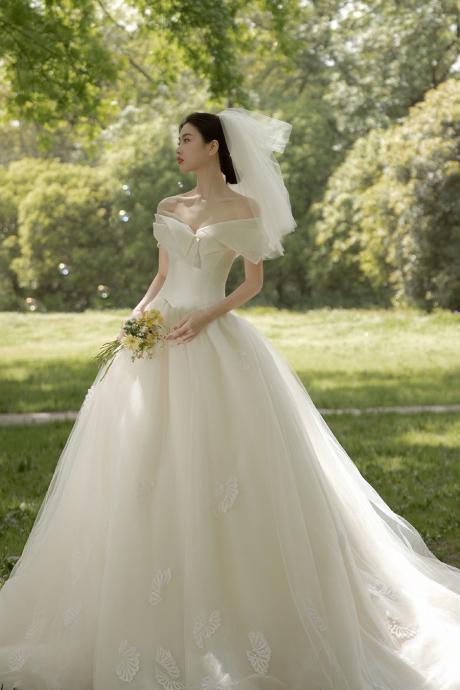 Off Shoulder Bridal Dress,white Wedding Dress,dream Bridal Dress,elegant Wedding Dress,custom Made